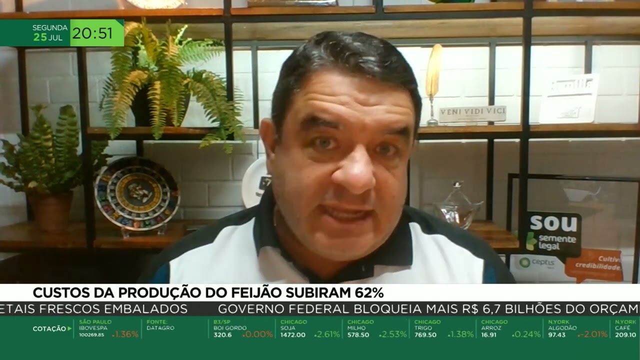 CUSTOS DA PRODUÇÃO DE FEIJÃO SUBIRAM 62%