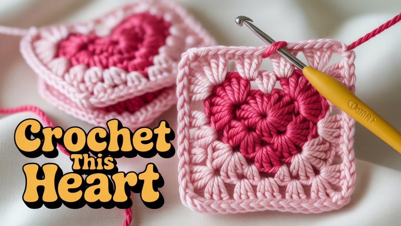 Crochet Heart Granny Square in Minutes | Beginner Friendly