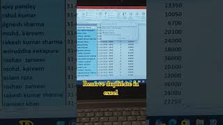 Remove duplicate in excel #viral #excel #trending #reels #computer