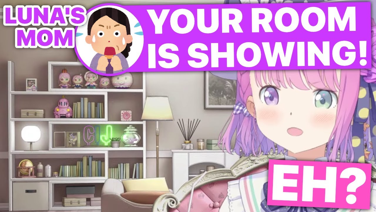 Luna's Mom Panics Thinking She Showed Her IRL Living Room (Himemori Luna / Hololive) [Eng Subs]