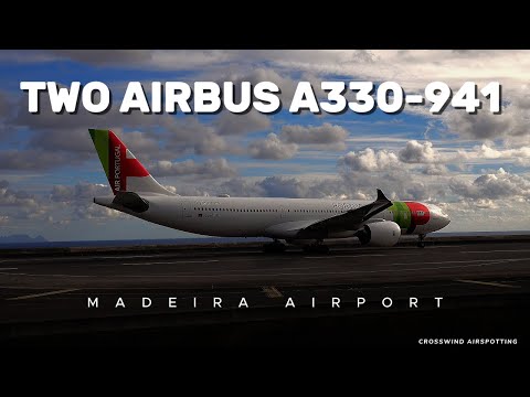 TWO GIANT AIRBUS A330-941 IN A ROW MADEIRA AIRPORT