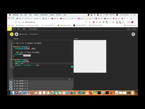 [Learn JavaScript with p5.js] : Variable scope | نطاق تعريف المتغير