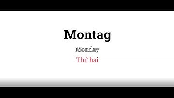 TỪ VỰNG TIẾNG ĐỨC: NGÀY TRONG TUẦN || Tage der Woche || Days of the week in German