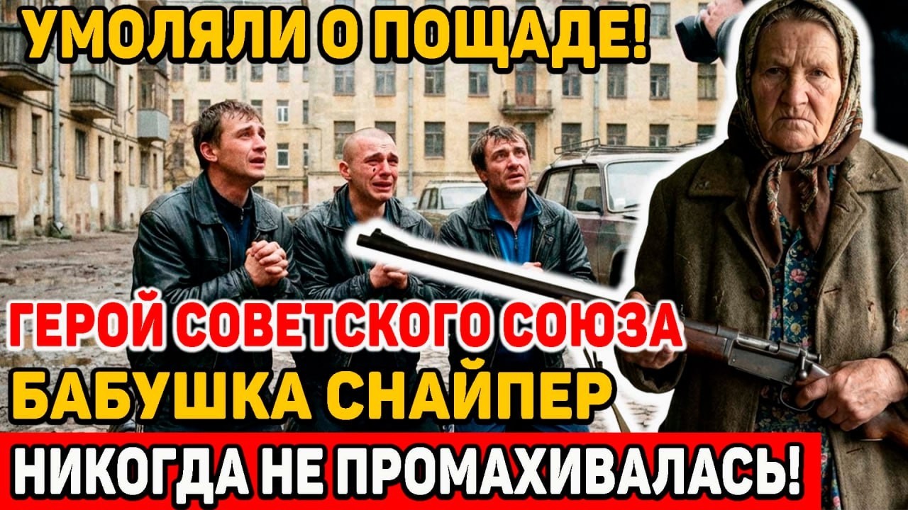 БАНДИТЫ ДУМАЛИ ЧТО ОНА ОБЫЧНАЯ БАБУШКА , НО ОНА БЫЛА  СНАЙПЕРОМ И НИКОГДА НЕ ПРОМАХИВАЛАСЬ.