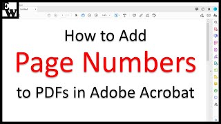How to Add Page Numbers to PDFs in Adobe Acrobat