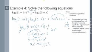 Lesson 103-1 Expo and Log Functions Log Equations