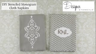 Monogrammed Cloth Napkins: How to Stencil Tutorial | Designer Stencils