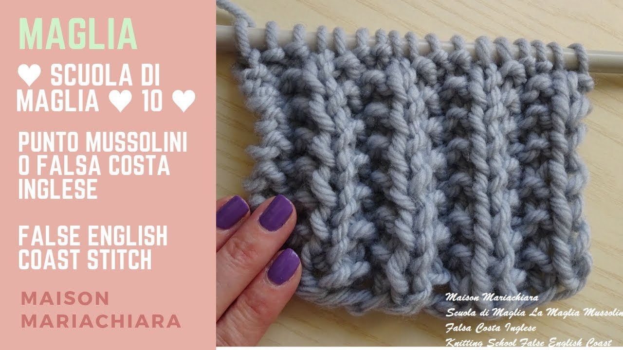 Scuola di Maglia 10 Falsa Costa Inglese Knit Similar English Coast