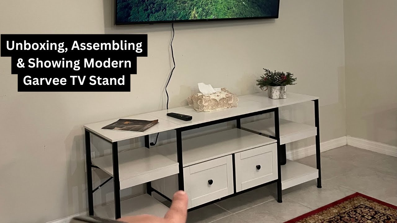 Unboxing, Assembling & Showing the Garvee Industrial TV Stand | Rustic Media Console