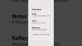 Your Daily Note needs only 3 sections #Shorts