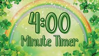 🍀🌈4 Minute Countdown Timer ⏱️ | Lucky Shamrock Rainbow Timer for Focus, Study & Classroom