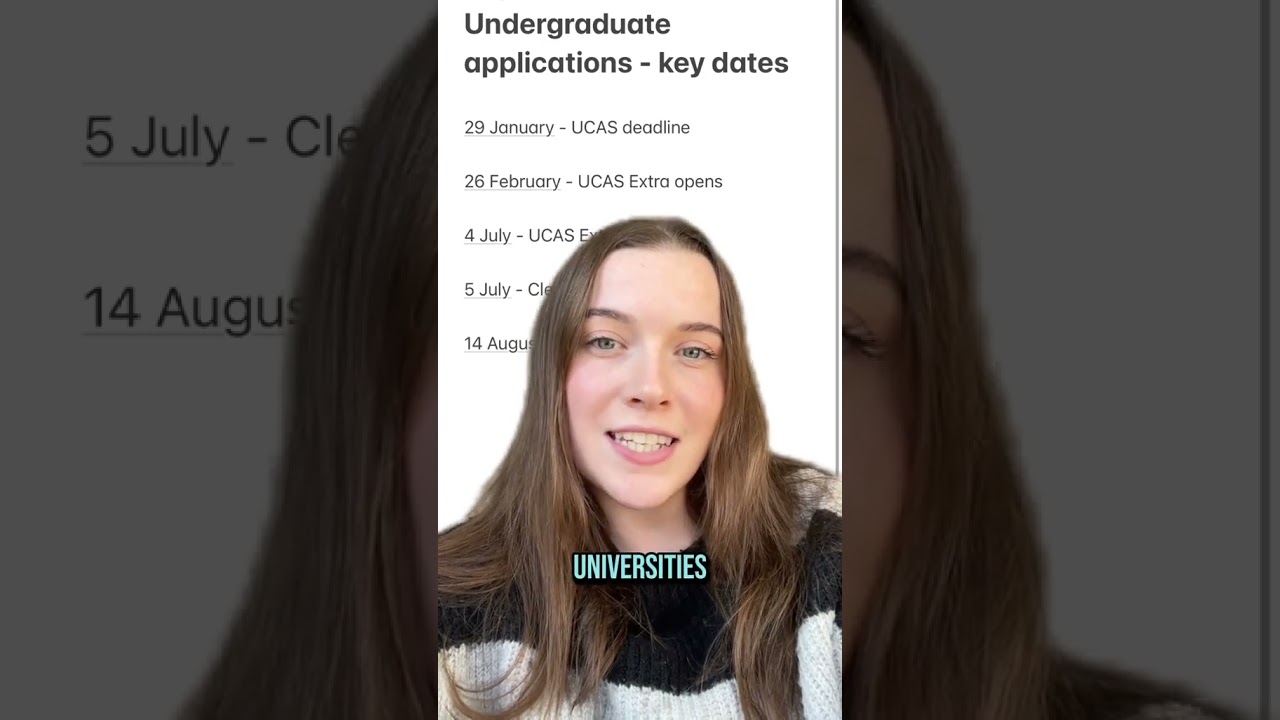 📅 Key Dates for students applying for Undergraduate university courses starting in September 2025