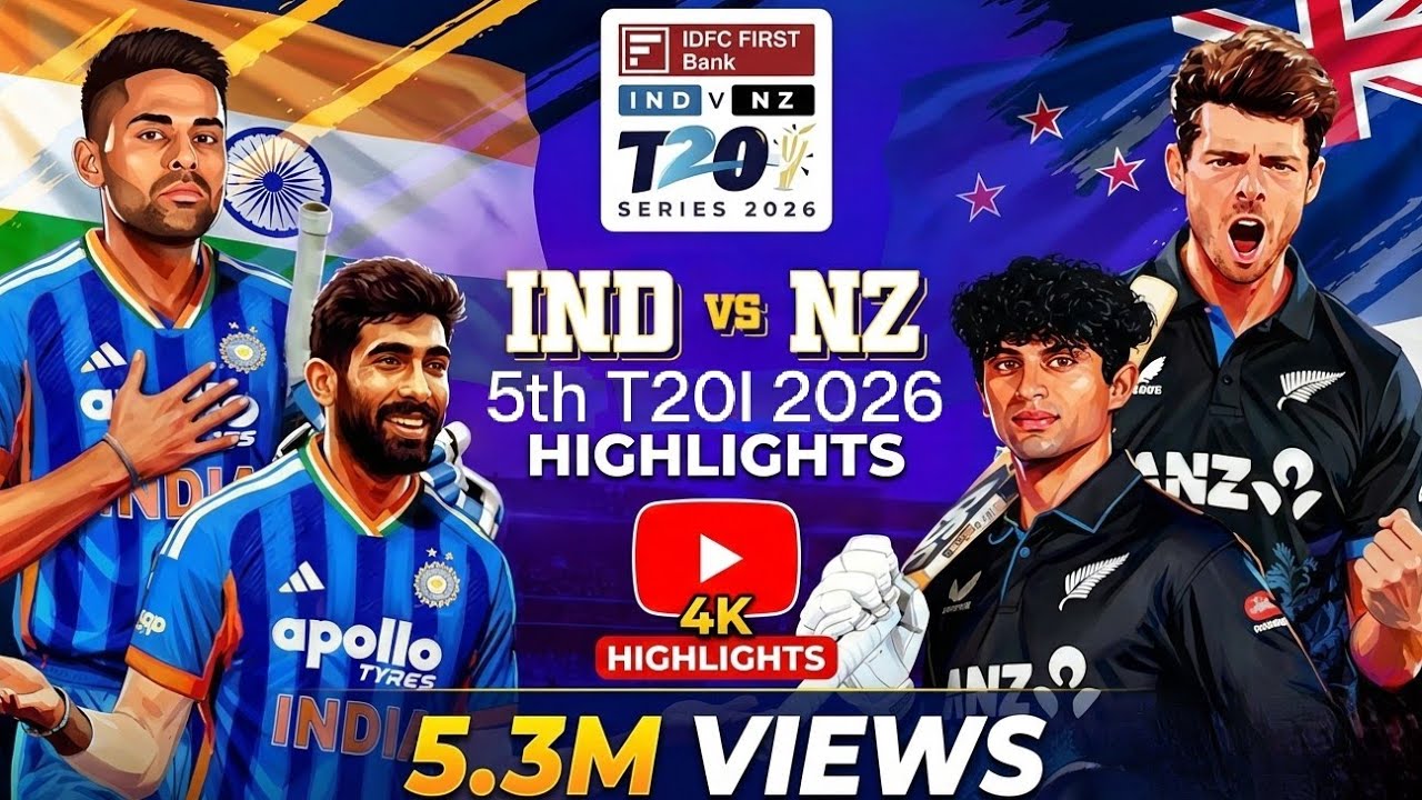 Индия против Новой Зеландии, 5-е место, лучшие моменты t20 2026 | Индия против Новой Зеландии, 5-...