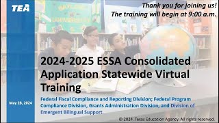 2024-2025 ESSA Consolidated Application Training: Part 2 - Completing the Program Schedules