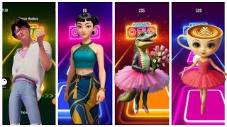 Tiles Hop EDM Rush -KPOP DEMON HUNTER🆚JINU 🆚ZOEY  🆚Ballerino Cappuccino🎶Bombordiro Crocodile screenshot 4