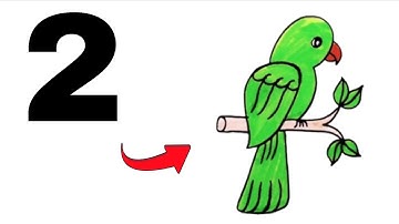 How to Draw a Parrot from Number 2 | Easy Drawing for Beginners | Drawing Shekhar #parrot 