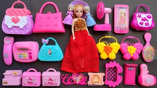 3 minutes satisfying unboxing with gorgeous barbie doll makeup toy set | Hello kitty toys | ASMR