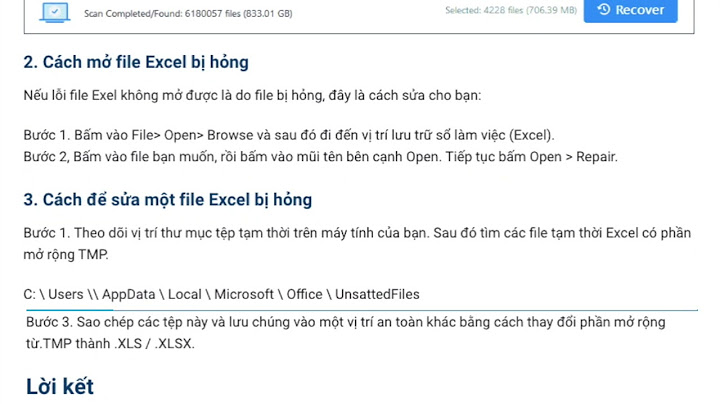 Sữa lỗi this file is corrupt trong excel