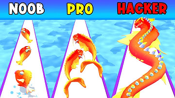 NOOB vs PRO vs HACKER ~ Pathetic Fish Full Gameplay All Levels OKE10Y