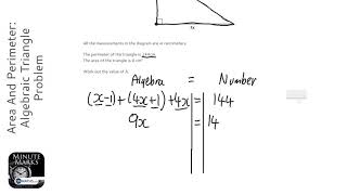 Area And Perimeter: Algebraic Triangle Problem (Grade 4) - OnMaths GCSE Maths Revision