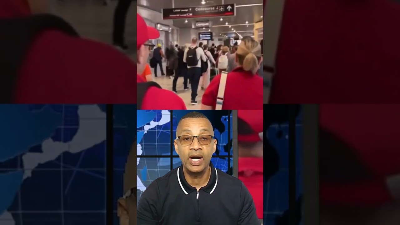 🚨 Полный хаос в аэропорту Майами! Тысячи людей в панике разбегаются – вирусное видео распространя...