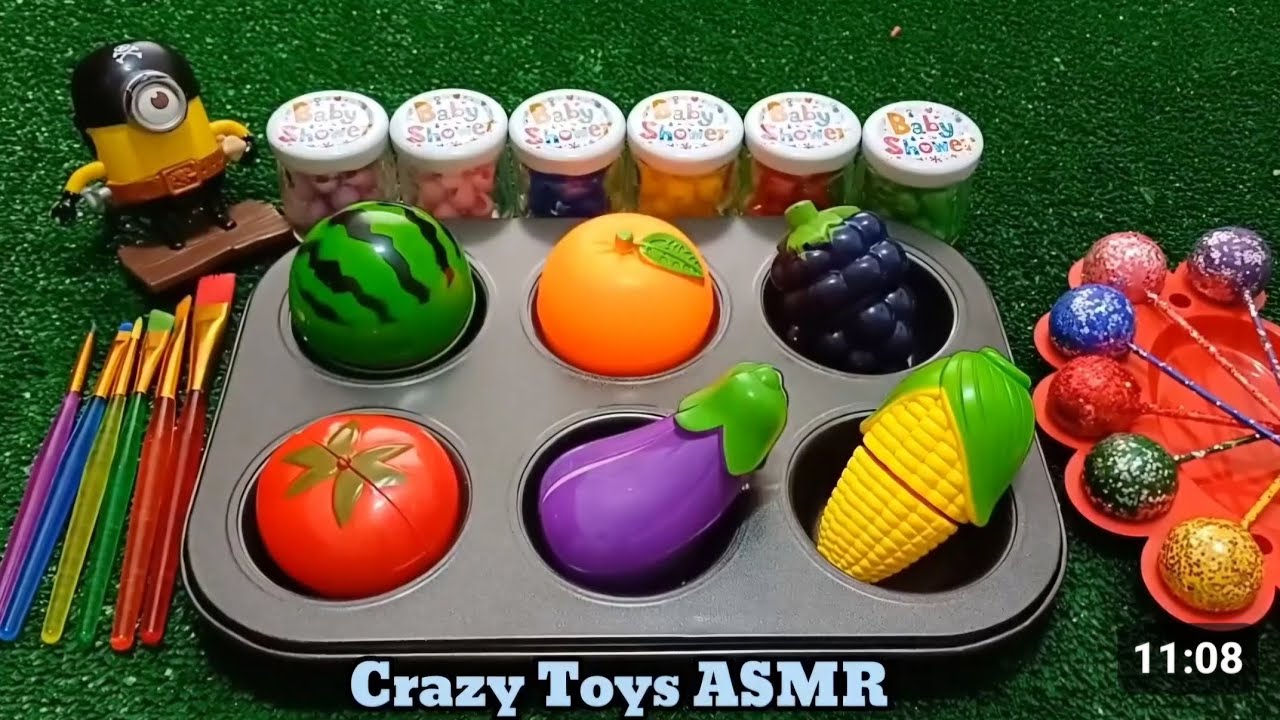 Satisfying Video I How to make Rainbow Noddles with Fruits Toys Cutting ASMR