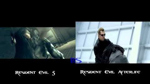 Resident Evil: Afterlife - Scene from Resident Evil 5 comparison