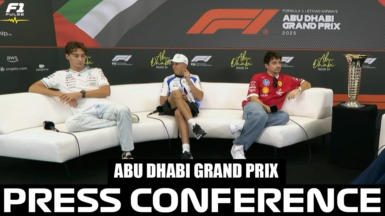 Pre Race Drivers Press Conference 2025 Abu Dhabi Grand Prix | Charles Leclerc, George Russell,Hadjar