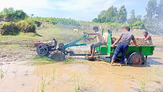 The little boy driving power tiller Skill But Live Accident Control Problem | Unskill Driver Trolley screenshot 3