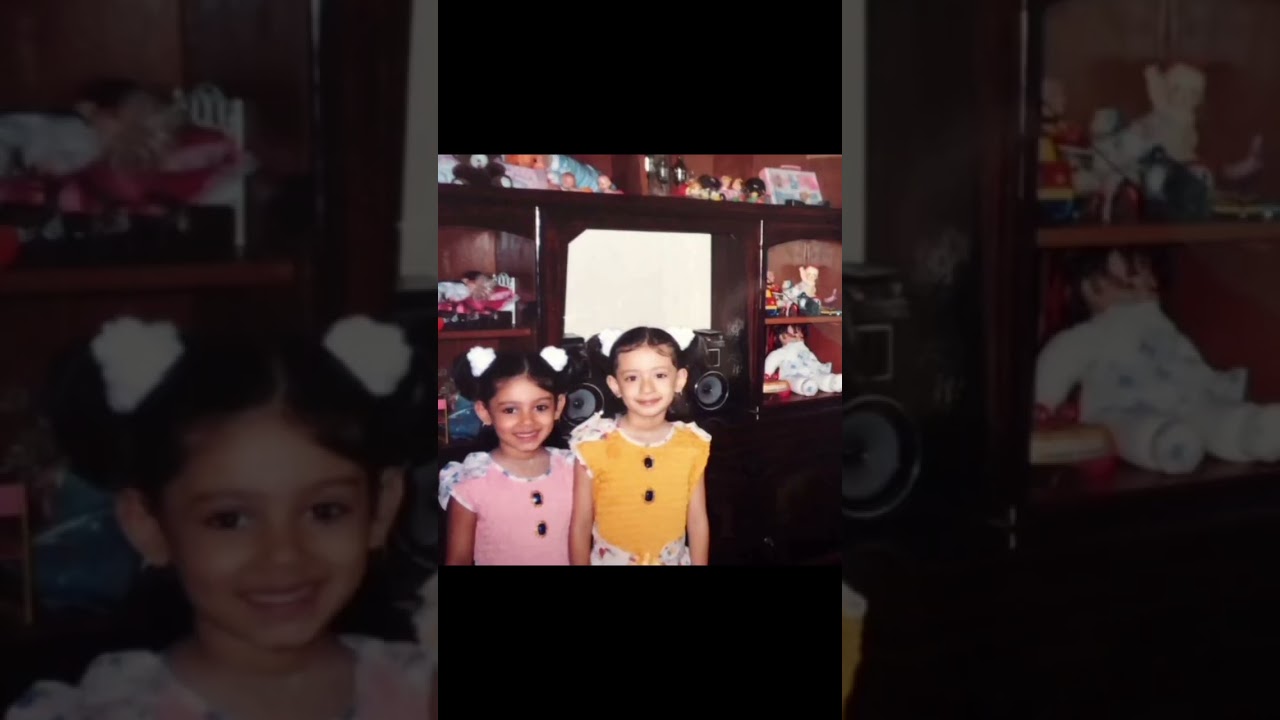 Childhood pics of pakistani actress komal aziz khan with sister 