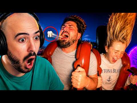 HE LOSES A TOOTH WHILE ON THE RIDE 😱