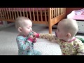 Twin babies give n take game