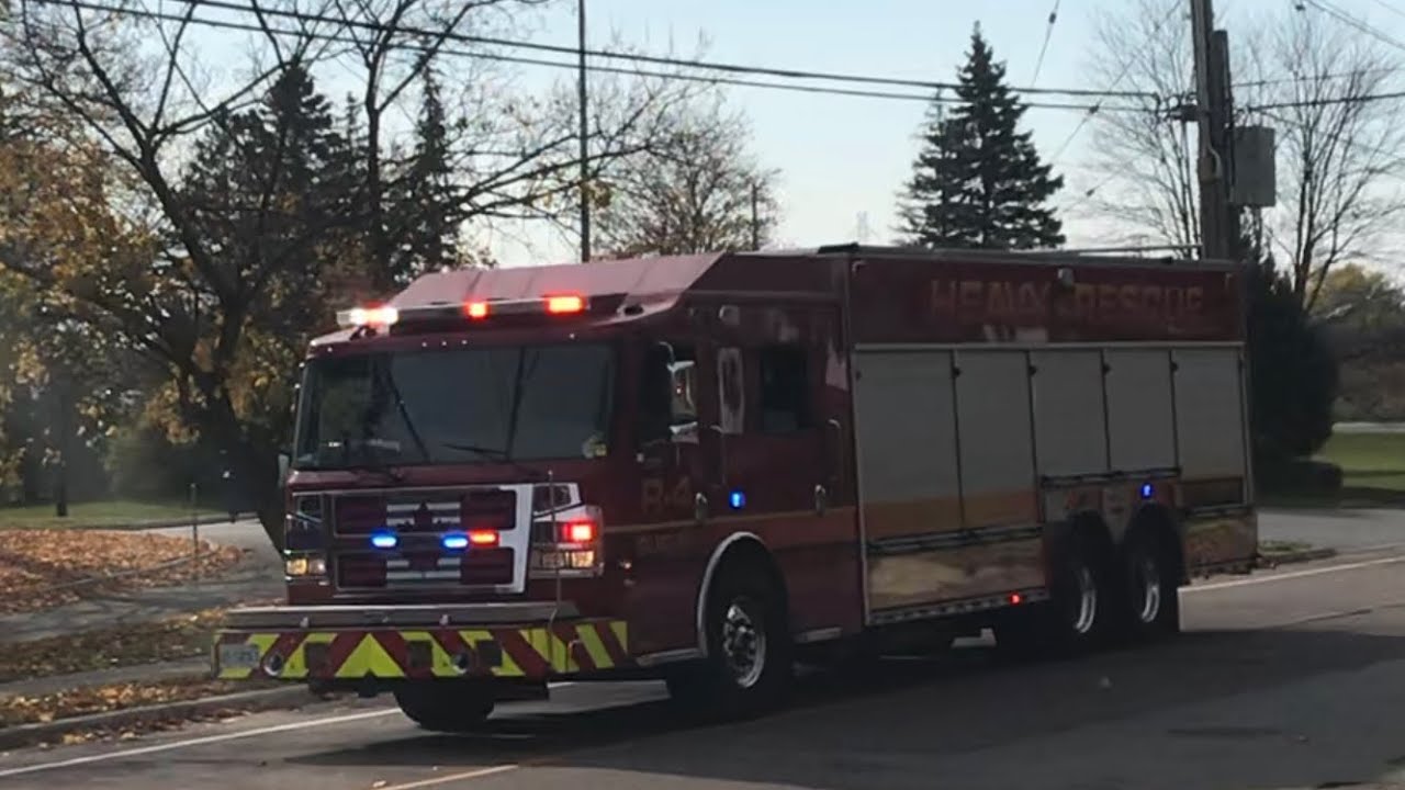 Guelph Fire Department Rescue 4 + Wellington EMS (2168) Responding
