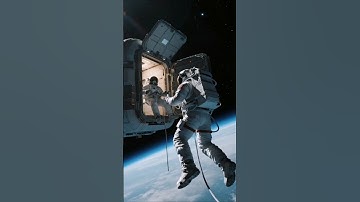 Astronauts Outside the Spaceship in Deep Space 🚀✨