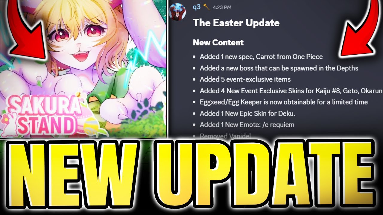 SAKURA STAND UPDATE! (NEW CODES, CARROT SPEC SHOWCASE, NEW BOSS
