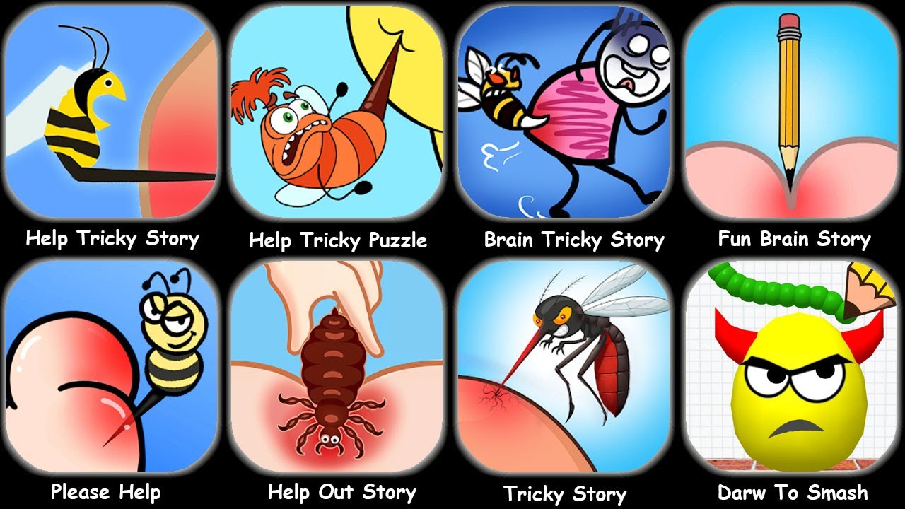 Help Me Tricky Puzzle,Help Me Tricky Story,Stickman Tricky puzzle VS Tricky Story,Help Out Story