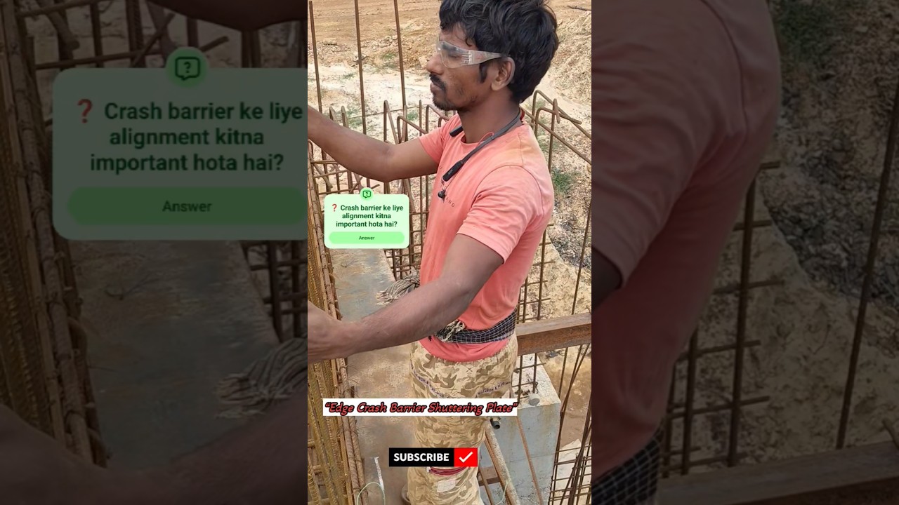 Major Bridge | Edge Crash Barrier Shuttering Plate Alignment | Chalk Marking Work