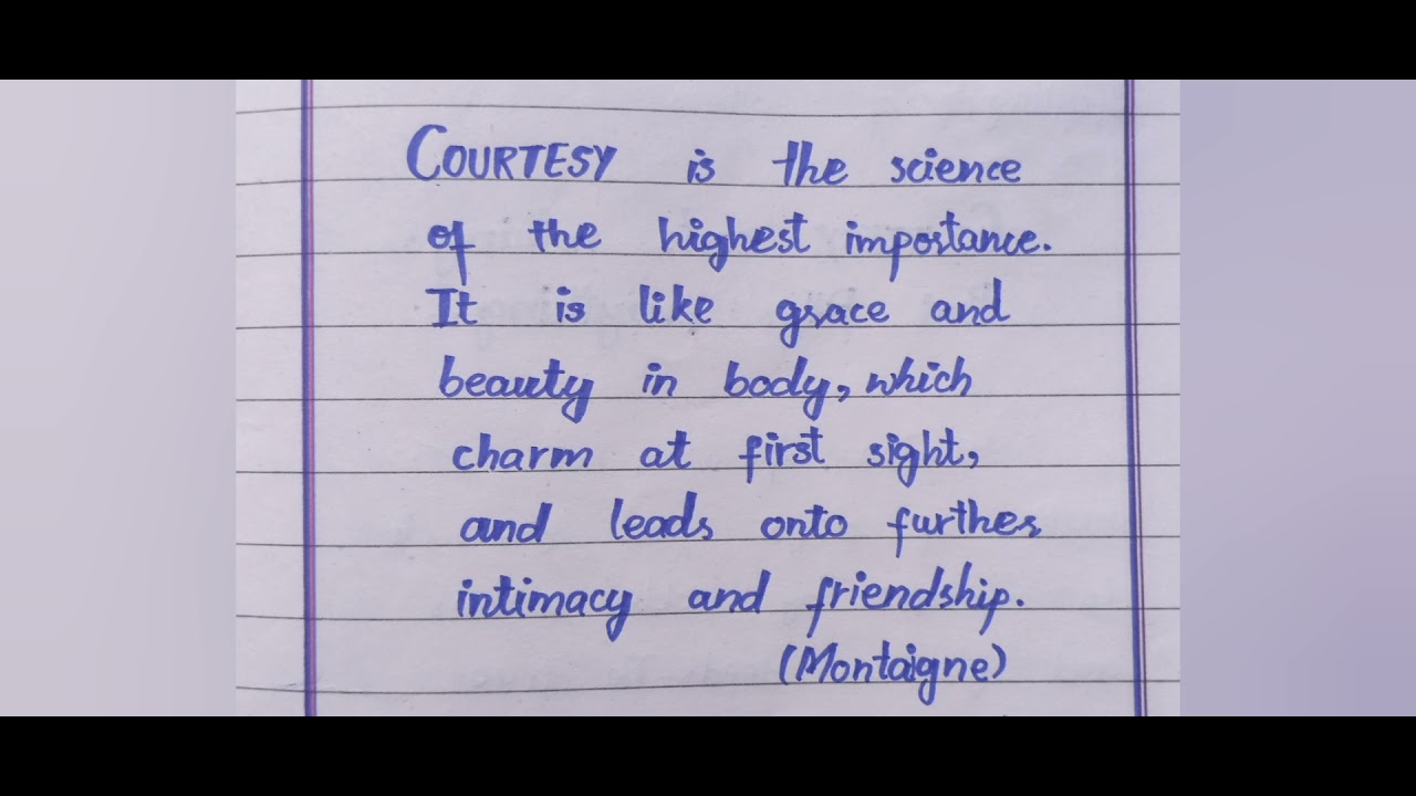 Quotations For Courtesy In English