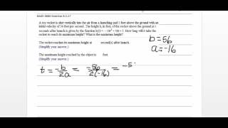 Math 0080 Exercise 8 3 17 Maximizing a Quadratic Funciton