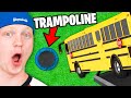 SCHOOL BUS vs WORLD'S STRONGEST TRAMPOLINE!