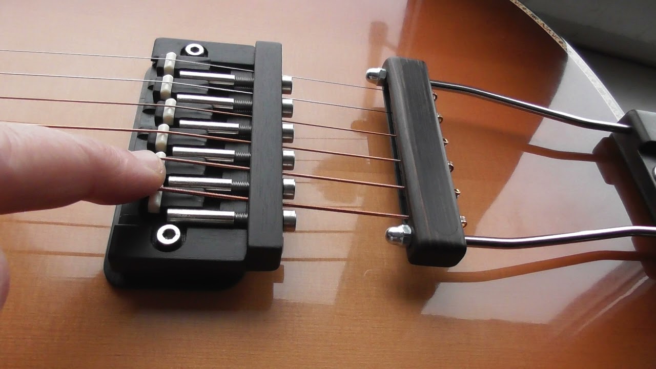 Готовая гитара Дабл-Топ с регулируемым порожком под металлические струны(видео №851).