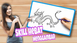 Cara Mudah Menggambar Ular Naga || Sketsa Gambar || Tutorial Menggambar