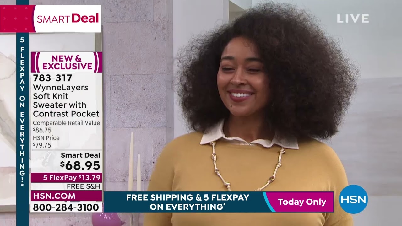 WynneLayers Soft Knit Sweater with Contrast Pocket