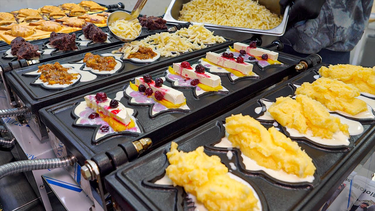 Лучшая уличная еда на рынке!! 7 вкусов рыбного хлеба, Bungeoppang - корейская уличная еда