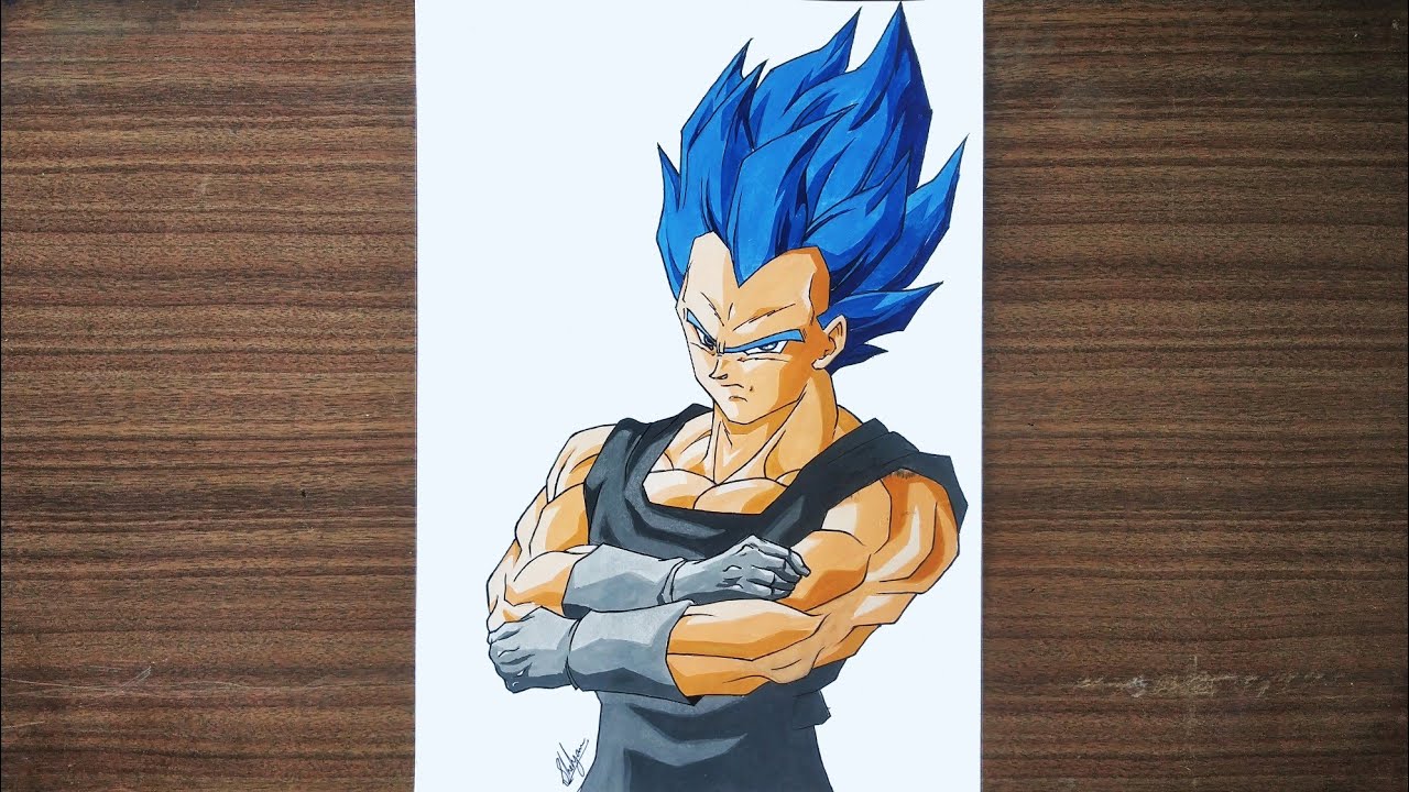 HOW TO DRAW VEGETA SSJ BLUE 