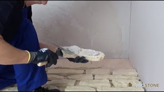 Exterior or Interior Stone Cladding Installation With Grout