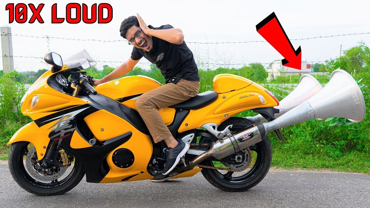 10X Loud Horn in Suzuki Hayabusa Silencer हायाबूसा की आवाज़ को 10