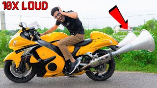 10X Loud Horn in Suzuki Hayabusa Silencer | हायाबूसा की आवाज़ को 10 गुना कर दिया | What Will Happen
