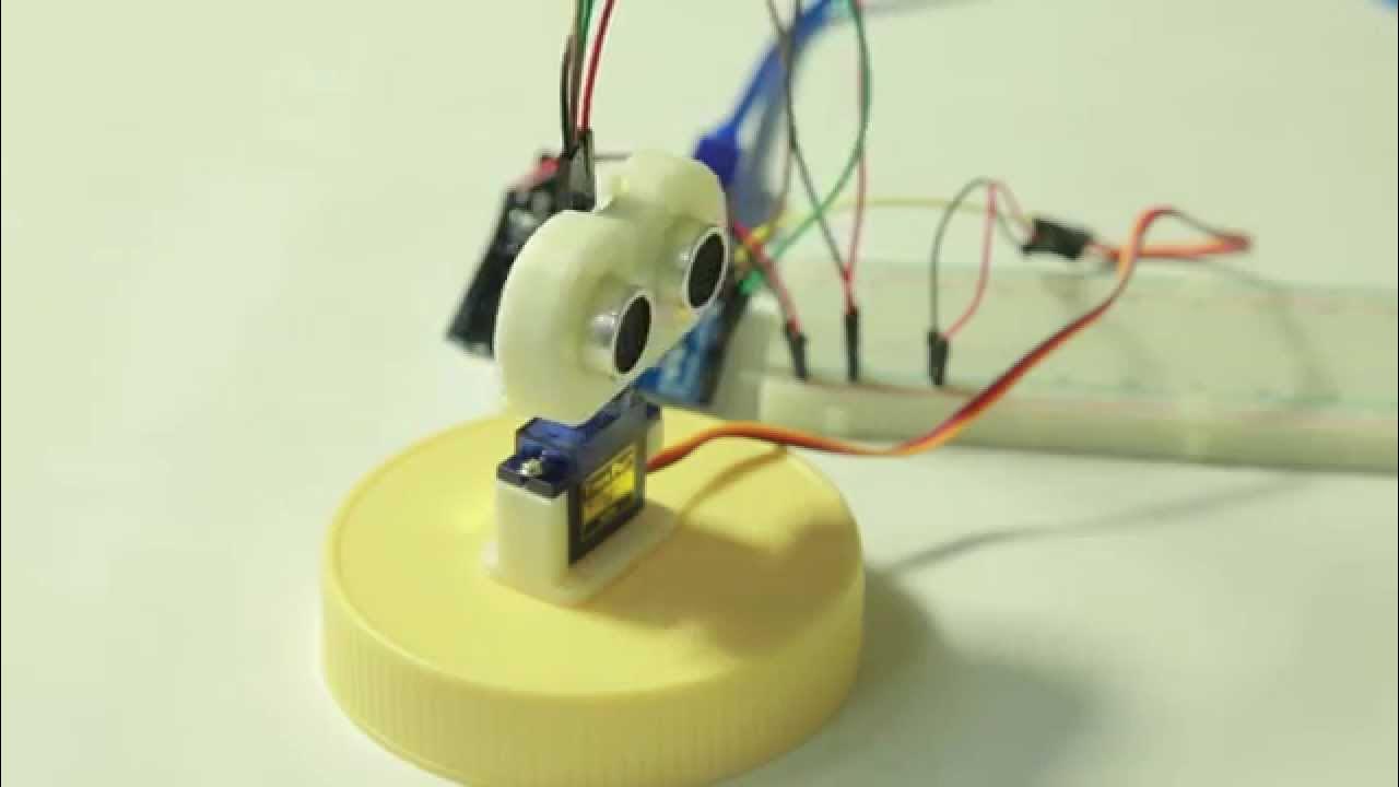 Ultrasonic radar made by Arduino UNO, 3D printer - YouTube