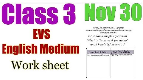 Class 3 Evs worksheet november 30|3 std EVS|English Medium| kite victers std 3 evs class November 30